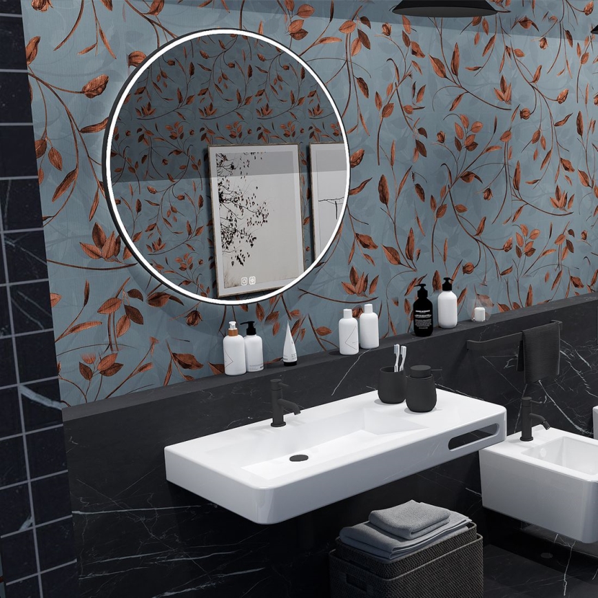 NIMCO ZPC 28000RVX-90 - Dimmbarer, hinterleuchteter LED-Badezimmerspiegel LED/26W/230V 3000–6500K Ø 60 cm matt schwarz IP44