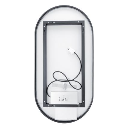 NIMCO ZPC 32002LVX-90 - Dimmbarer LED-Badezimmerspiegel mit Hintergrundbeleuchtung LED/25W/230V 3000-6500K 80x40 cm matt schwarz  IP44