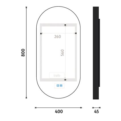 NIMCO ZPC 32002LVX-90 - LED dimmbarer, hinterleuchteter Badezimmerspiegel LED/25W/230V 3000-6500K 80x40 cm matt schwarz IP44
