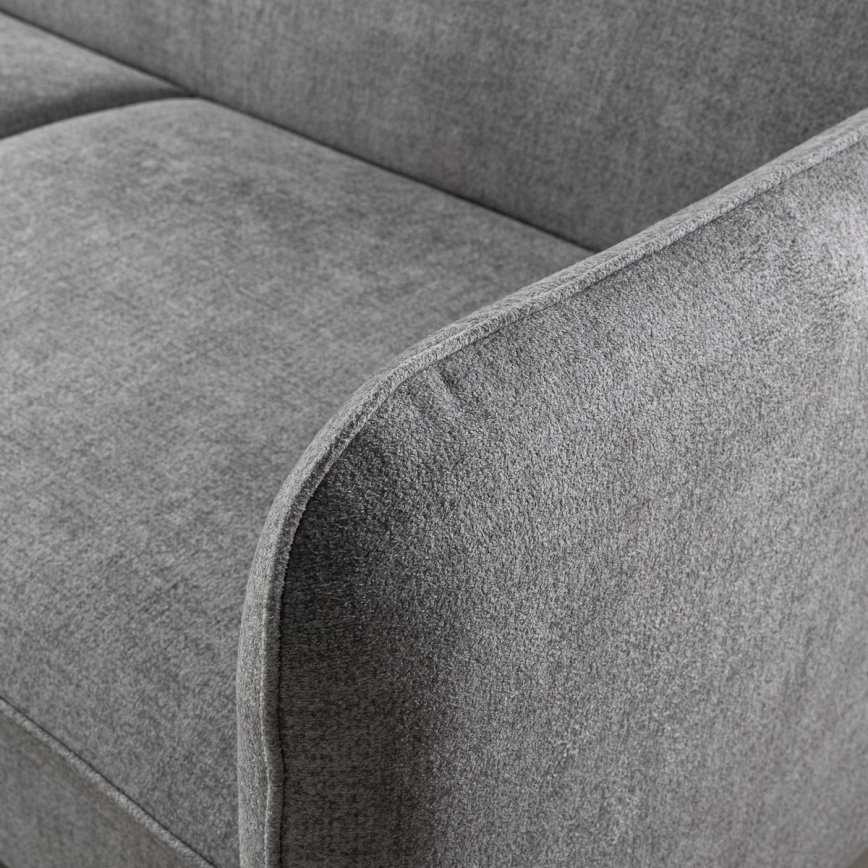 NISA Ecksofa mit Schlaffunktion und Stauraum, L-Form, grau, rechts