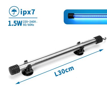 Nobleza - LED Aquarium-Beleuchtung LED/1,5W/230V IPX7 30 cm