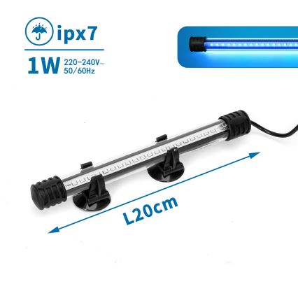 Nobleza - LED Aquarium-Beleuchtung LED/1W/230V IPX7 20 cm