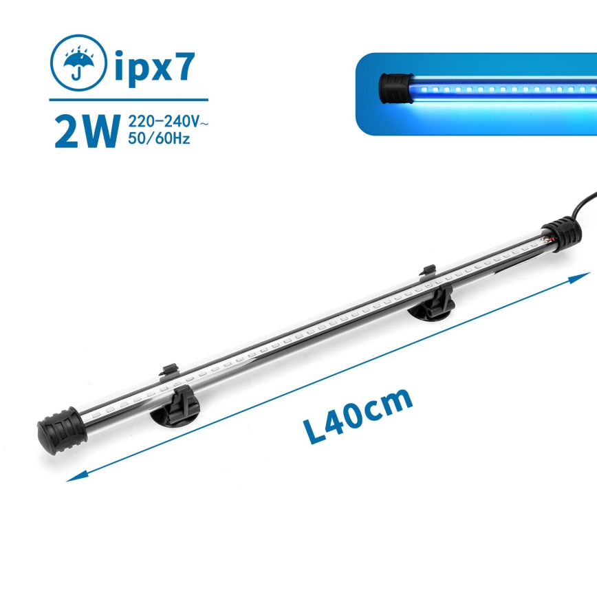 Nobleza - LED Aquarium-Beleuchtung LED/2W/230V IPX7 40 cm
