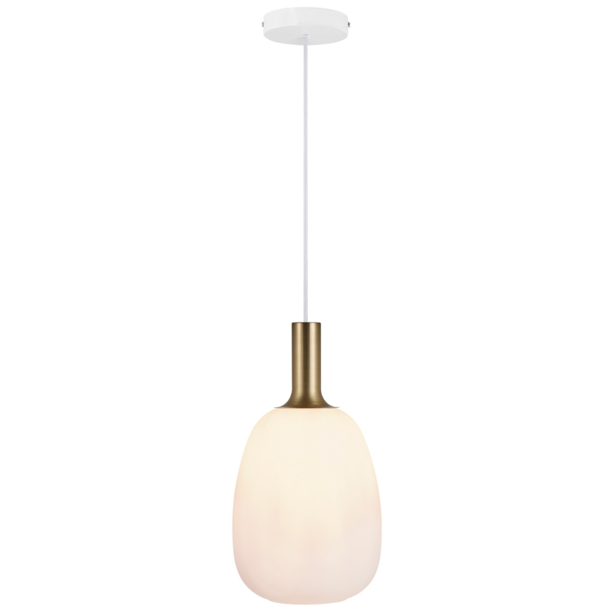 Nordlux - Hängeleuchte an Kabel ALTON 1xE27/60W/230V weiß/schwarz/ messing