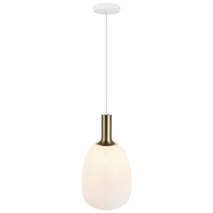 Nordlux - Hängeleuchte an Kabel ALTON 1xE27/60W/230V weiß/schwarz/ messing