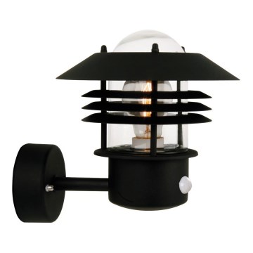 Nordlux - Außenwandleuchte mit Sensor VEJERS 1xE27/60W/230V IP54 schwarz