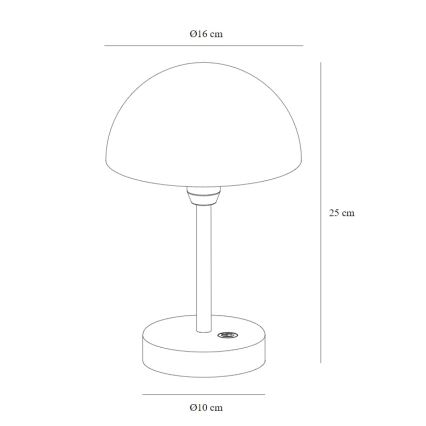 Nordlux - Dimmbare, aufladbare LED-Outdoor-Tischleuchte ELLEN LED/2,8W/3,7V IP44 beige