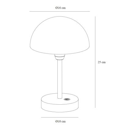 Nordlux - Dimmbare, aufladbare LED-Outdoor-Tischleuchte ELLEN LED/2,8W/3,7V IP44 schwarz