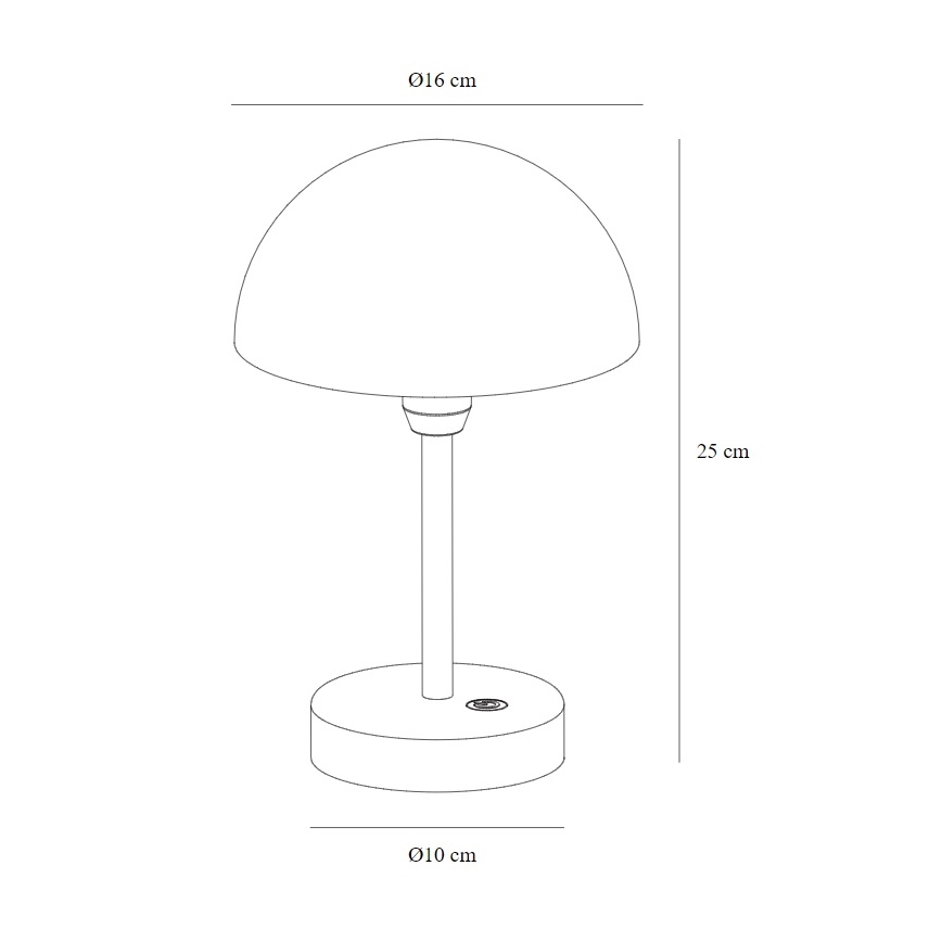 Nordlux - Dimmbare, aufladbare LED-Outdoor-Tischleuchte ELLEN LED/2,8W/3,7V IP44 schwarz
