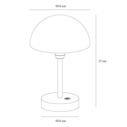 Nordlux - Dimmbare, aufladbare LED-Outdoor-Tischleuchte ELLEN LED/2,8W/3,7V IP44 weiß