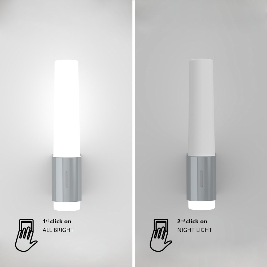 Nordlux - Dimmbare LED-Badezimmer-Wandleuchte HELVA LED/6,8W/230V IP44 CRI 90 glänzendes Chrom