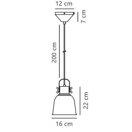 Nordlux - Hängeleuchte ADRIAN 1xE27/25W/230V d 16 cm grau