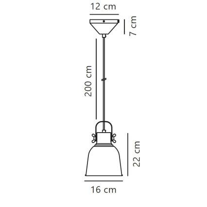 Nordlux - Hängeleuchte an Schnur ADRIAN 1xE27/25W/230V d 16 cm anthrazit