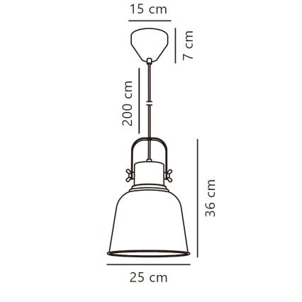 Nordlux - Hängeleuchte an Schnur ADRIAN 1xE27/40W/230V d 25 cm anthrazit