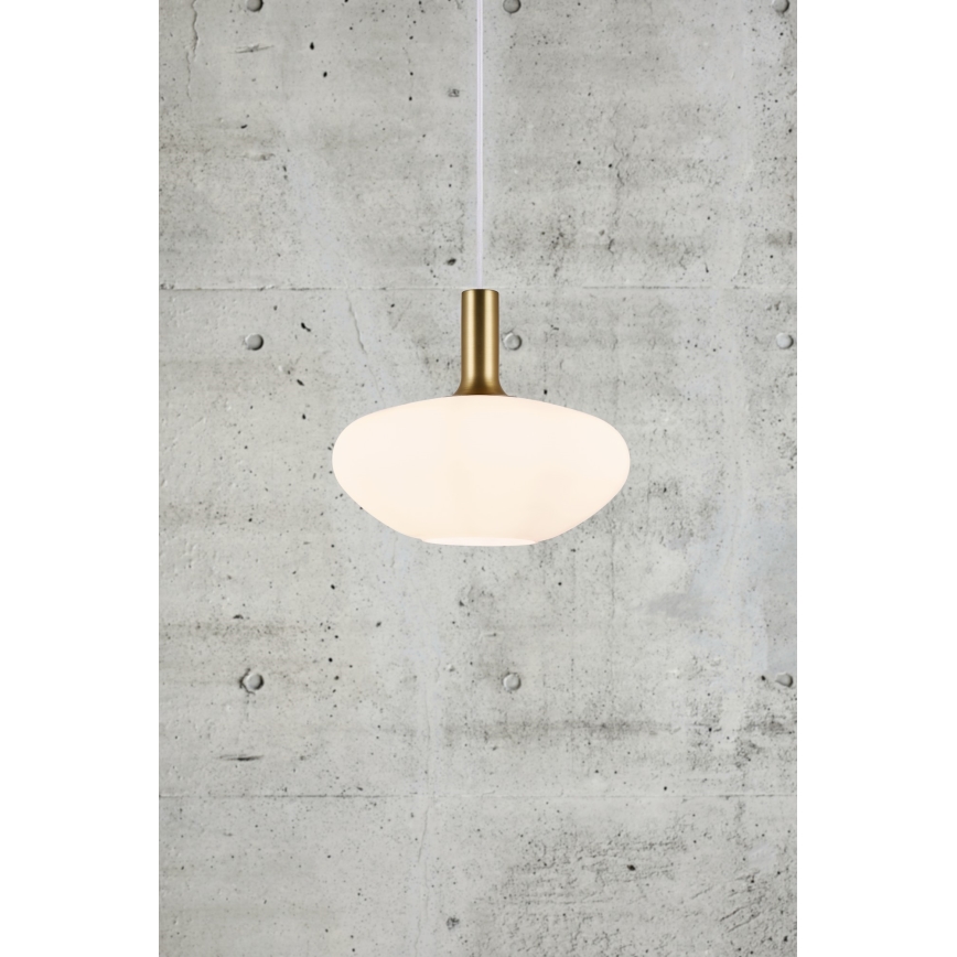 Nordlux - Hängeleuchte an Schnur ALTON 1xE27/60W/230V weiß/schwarz/Messing