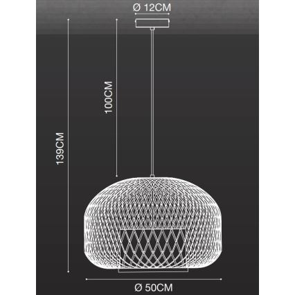 Nordlux - Hängeleuchte an Schnur HISOKA 1xE27/40W/230V schwarz/Bambus