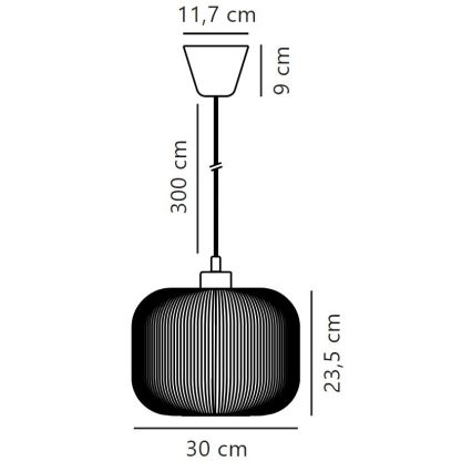 Nordlux - Hängeleuchte an Schnur MILFORD 1xE27/40W/230V d 30 cm