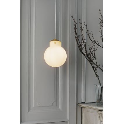 Nordlux - Hängeleuchte RAITO 1xE27/25W/230V Messing/weiß