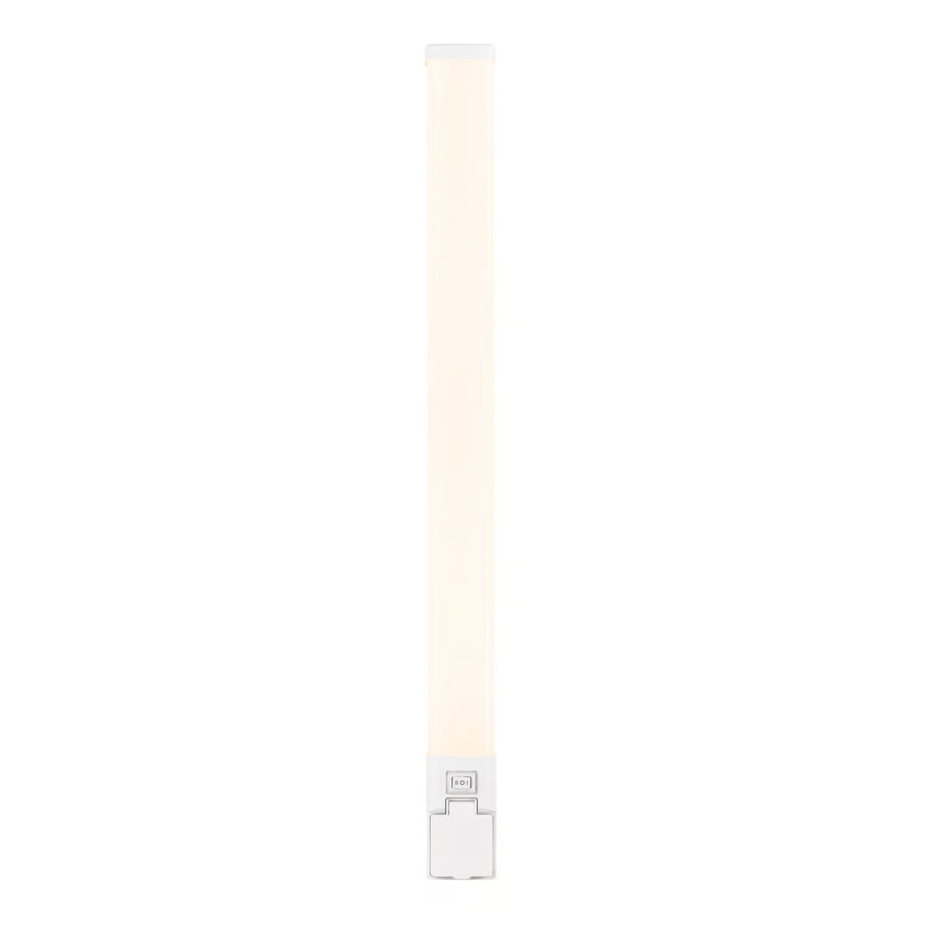 Nordlux - dimmbare LED-Spiegelleuchte für das Badezimmer mit Steckdose SJAVER LED/15W/230V IP44 60 cm weiß