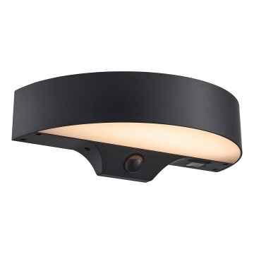 Nordlux - LED Solar-Wandleuchte mit Sensor MONAY LED/5W/5V 3000K IP44 2000 mAh schwarz