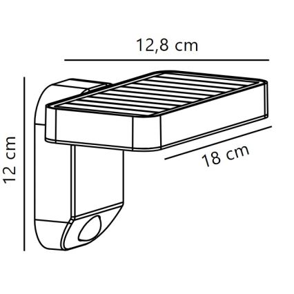 Nordlux - LED Solar-Wandleuchte mit Sensor RICA LED/5W/3,7V IP44 2200 mAh eckig