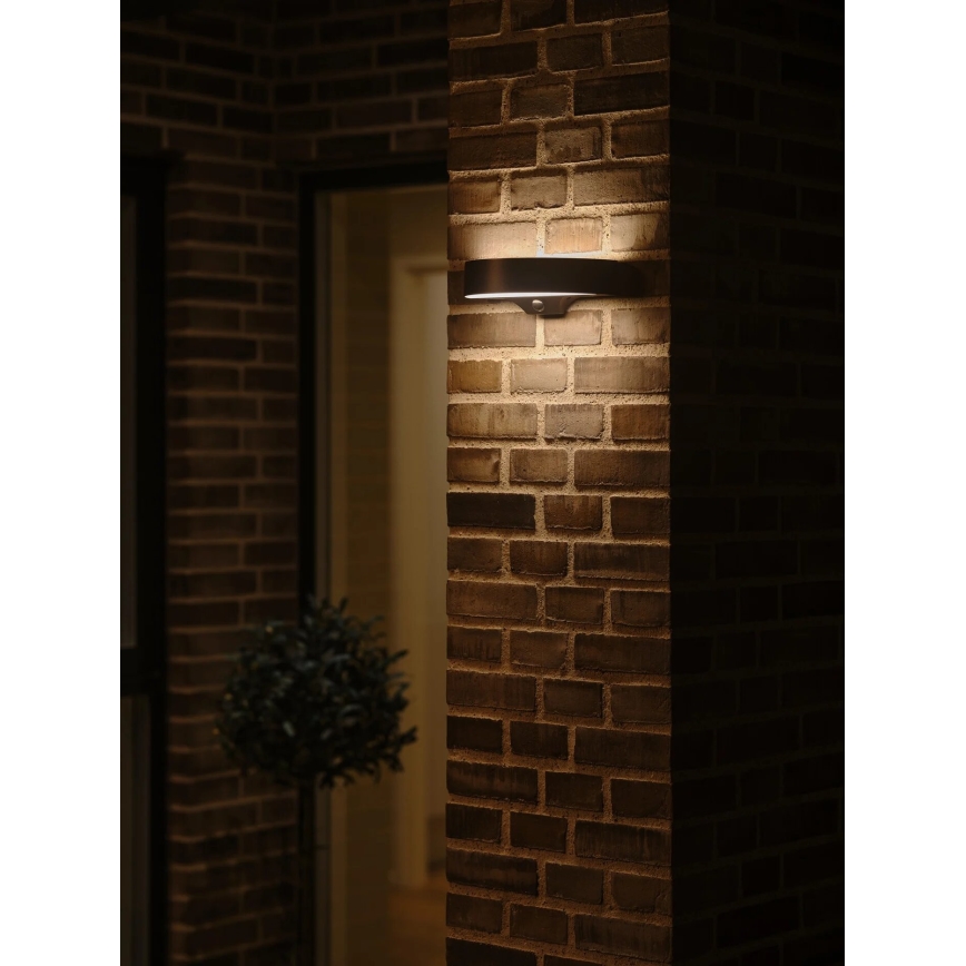 Nordlux - LED Solar-Wandleuchte mit Sensor MONAY LED/5W/5V 3000K IP44 2000 mAh schwarz