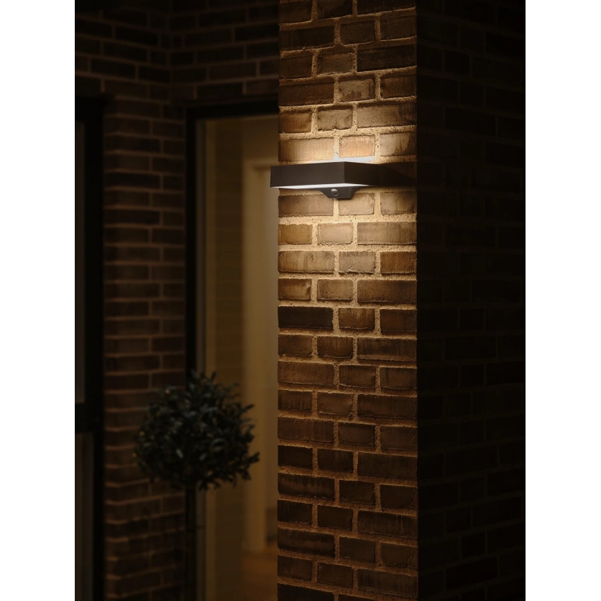 Nordlux - LED Solar-Wandleuchte mit Sensor MONAY LED/5W/5V 3000K IP44 2000 mAh schwarz