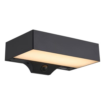 Nordlux - LED-Solarwandleuchte mit Sensor MONAY LED/5W/5V 3000K IP44 schwarz