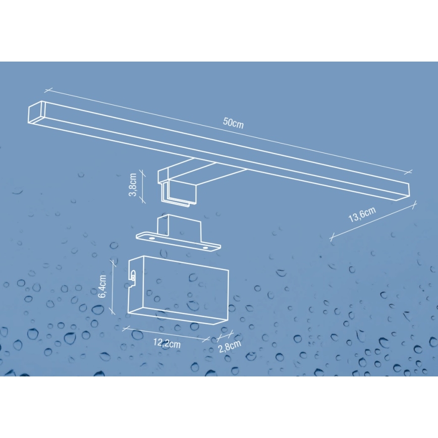 Nordlux - LED-Spiegelbeleuchtung für Badezimmer MARLEE LED/8,9W/230V IP44 4000K 50 cm schwarz