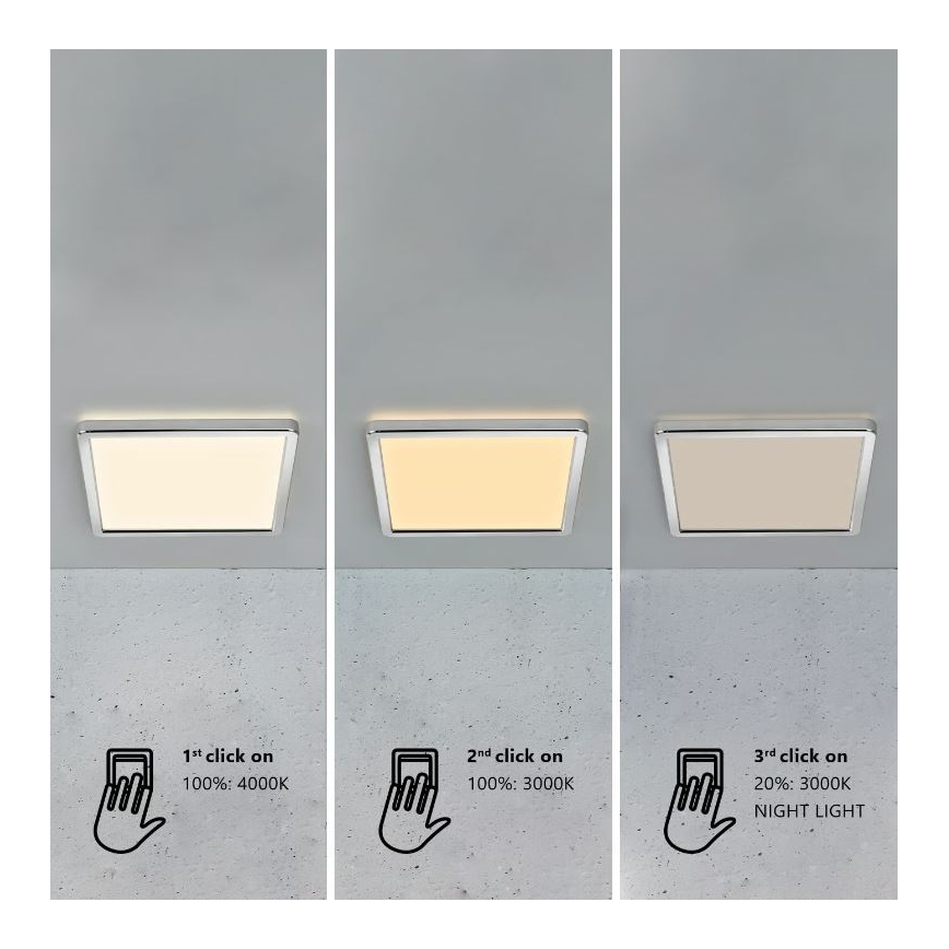 Nordlux - Dimmbare LED-Deckenleuchte für das Badezimmer OJA LED/14,5W/230V 3000/4000K IP54 30x30 cm