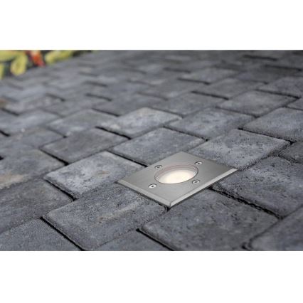 Nordlux - Outdoor-Einfahrtsleuchte PATO 1xGU10/35W/230V IP65 matt Chrom eckig