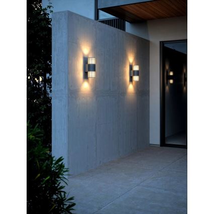 Nordlux - Outdoor-Wandleuchte ALUDRA 2xE27/15W/230V IP54 anthrazit