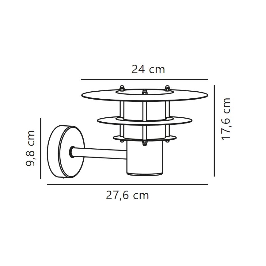 Nordlux - Outdoor-Wandleuchte BASTIA 1xE14/12W/230V IP54 schwarz