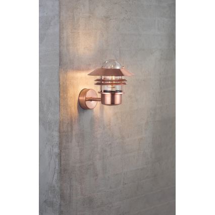 Nordlux - Outdoor-Wandleuchte BLOKHUS 1xE27/60W/230V IP54 kupfern