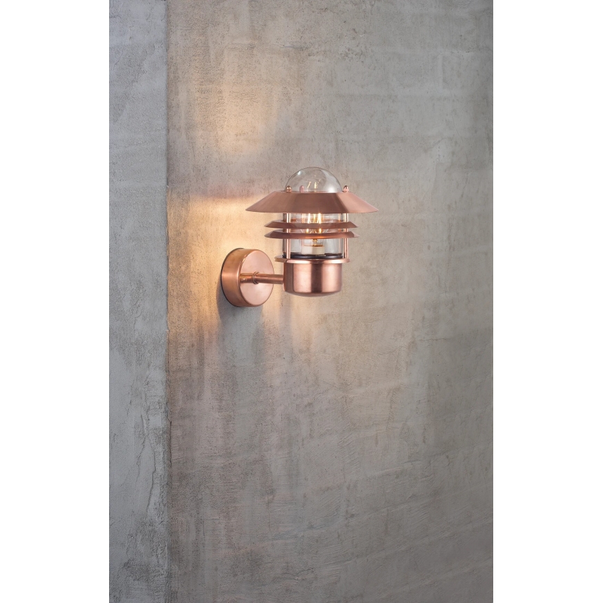 Nordlux - Outdoor-Wandleuchte BLOKHUS 1xE27/60W/230V IP54 kupfern
