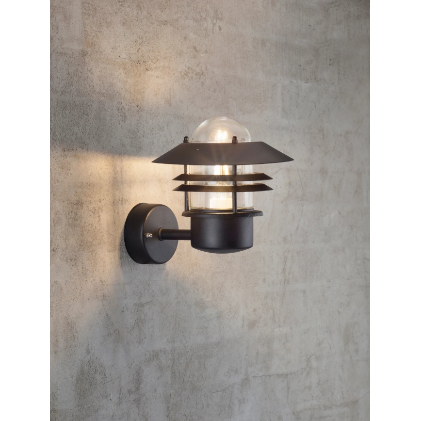 Nordlux - Outdoor-Wandleuchte BLOKHUS 1xE27/60W/230V IP54 schwarz