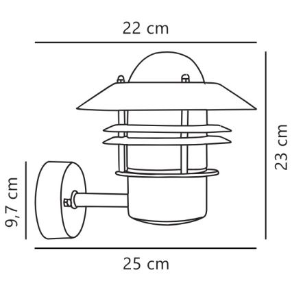 Nordlux - Outdoor-Wandleuchte BLOKHUS 1xE27/60W/230V IP54 silbern