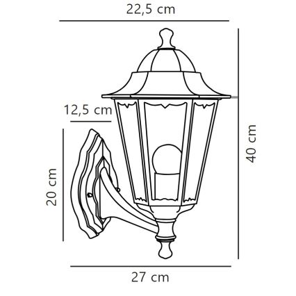 Nordlux - Outdoor-Wandleuchte CARDIFF 1xE27/60W/230V IP44