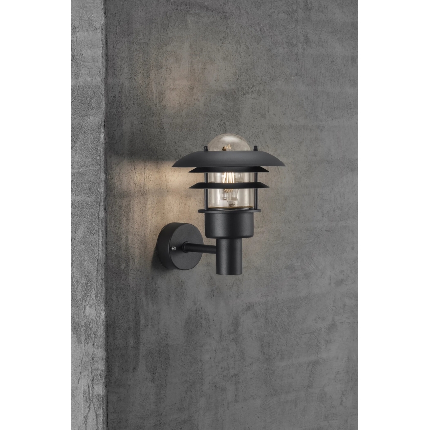 Nordlux - Outdoor-Wandleuchte LONSTRUP 1xE27/60W/230V IP44 schwarz