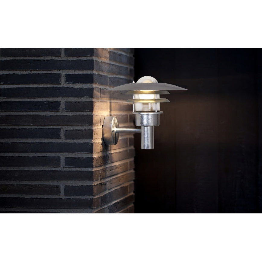 Nordlux - Outdoor-Wandleuchte LONSTRUP 1xE27/60W/230V IP44 silbern