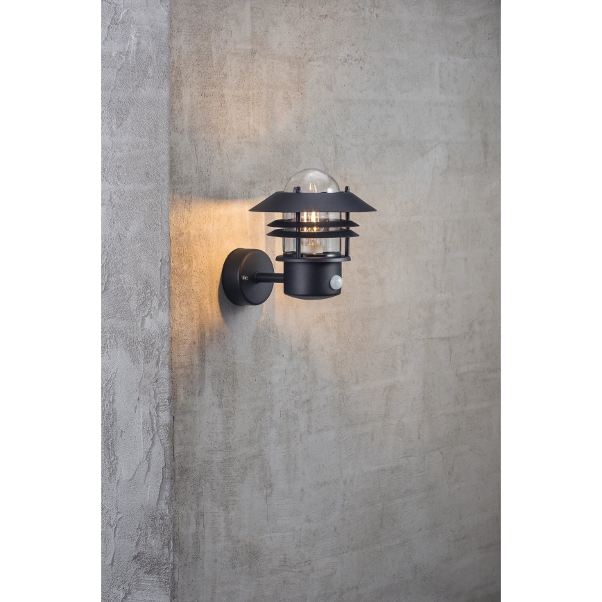 Nordlux - Outdoor-Wandleuchte mit Sensor BLOKHUS 1xE27/60W/230V IP54