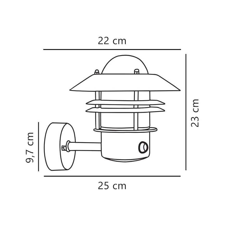 Nordlux - Outdoor-Wandleuchte mit Sensor BLOKHUS 1xE27/60W/230V IP54