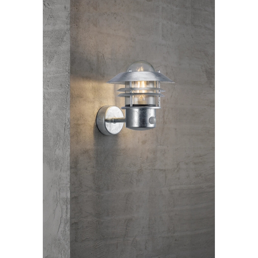 Nordlux - Outdoor-Wandleuchte mit Sensor BLOKHUS 1xE27/60W/230V IP54