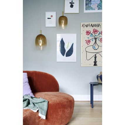 Nordlux - Pendelleuchte an Kabel UMA 1xE27/40W/230V Ø 23 cm braun/rauchglas