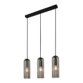 Nordlux - Pendelleuchte MIELLA an Kabel 3xE27/25W/230V schwarz/rauchfarben