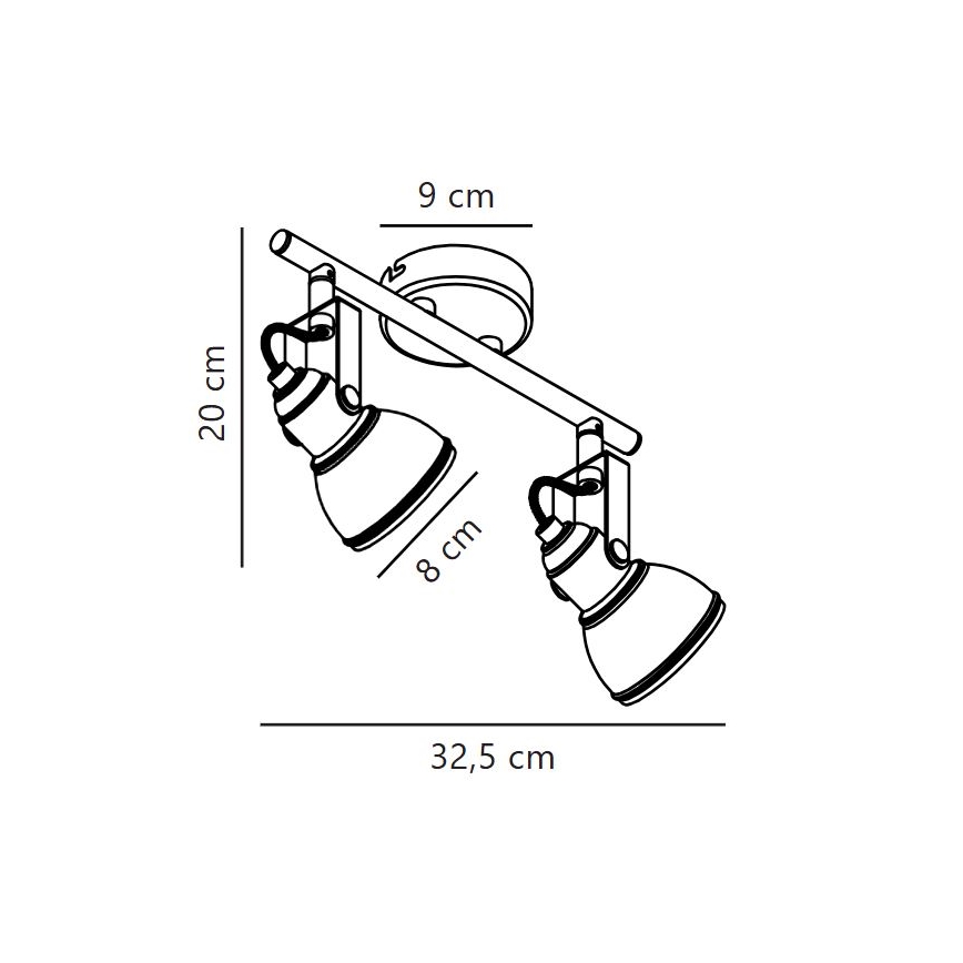 Nordlux - Strahler ASLAK 2xGU10/35W/230V schwarz
