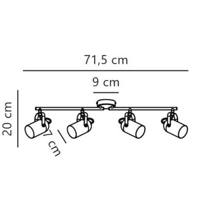 Nordlux - Strahler LOTUS 4xE14/40W/230V