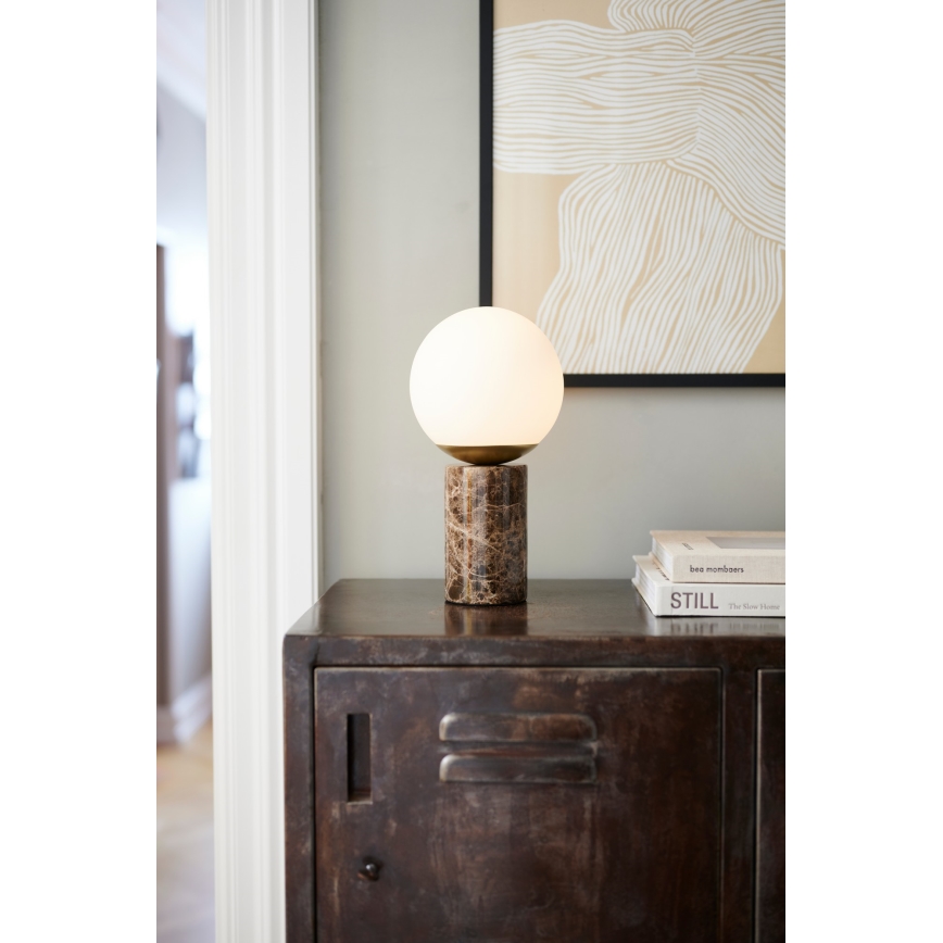 Nordlux - Tischleuchte LILLY 1xE14/25W/230V Marmor/braun