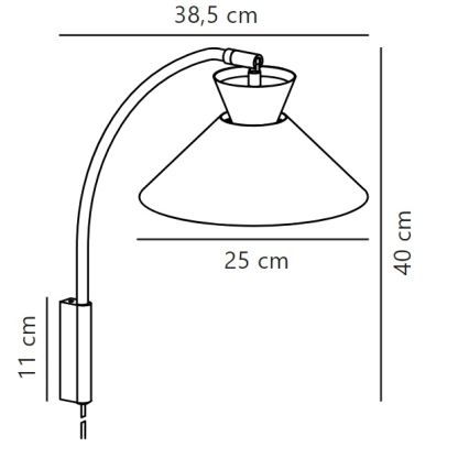 Nordlux - Wandleuchte DIAL 1xE27/40W/230V grau