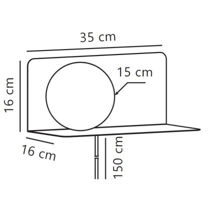 Nordlux - Wandleuchte mit Ablage LILIBETH 1xE14/25W/230V schwarz